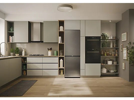 Frigorífico Combi Candy CNCQ2T618EX - 355L, 185 cm Alto, No Frost Total, App hOn, Inox