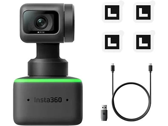 Webcam 4K con IA Insta360 Link - Sensor 1/2", Gimbal de Seguimiento Automático, 4K UHD, Negro