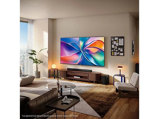 Hisense TV QLED 55" 4K UHD (55E7Q) con IA 4K Upscaler, Modo Juego Plus y Sensor de Luz - Color Negro