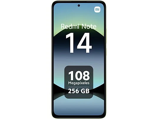 Xiaomi Redmi Note 14 (256 GB) en Verde Lima con 8 GB de RAM, pantalla 6.67" AMOLED FHD+, procesador MediaTek Helio G99-Ultra y batería de 5500 mAh