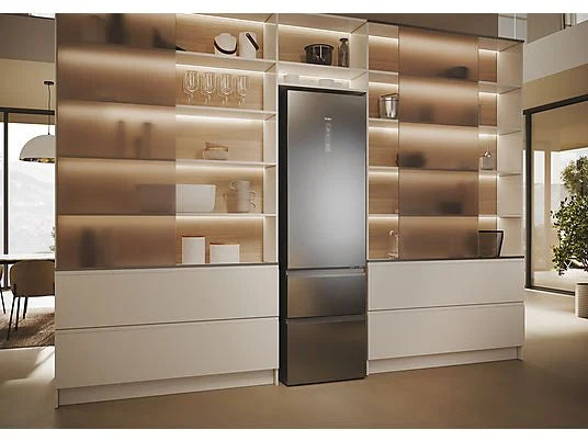 Frigorífico Combi Haier HTW5620CNMG - 414L, 205 cm Alto, No Frost Total, Wi-Fi, Direct Access, Inox