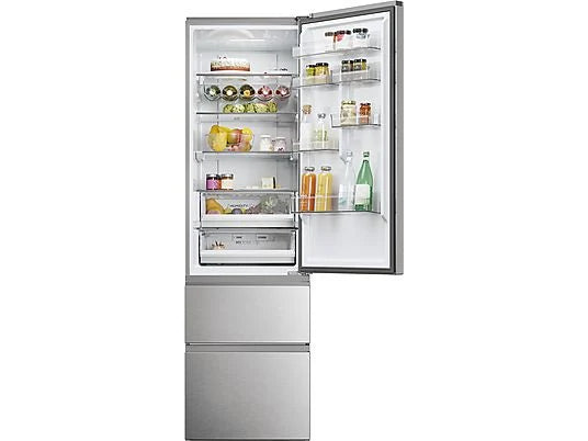 Frigorífico Combi Haier HTW5620CNMG - 414L, 205 cm Alto, No Frost Total, Wi-Fi, Direct Access, Inox