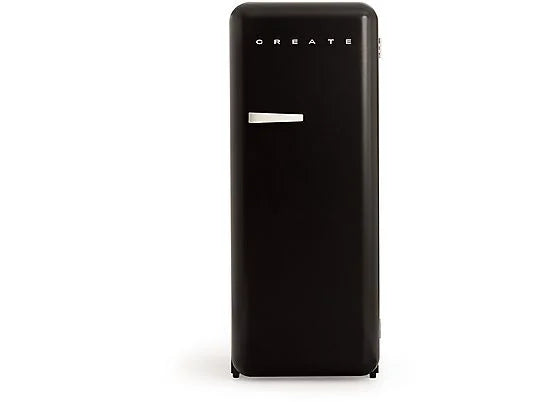 Frigorífico Retro CREATE 281L - 160 cm Alto, Una Puerta, Congelador, Estilo Años 50, Negro
