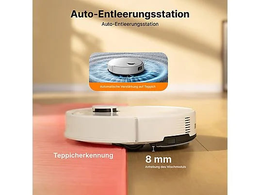 Robot Aspirador y Fregasuelos ROBOROCK Q10 PF+ - 10000 Pa, Base de Vaciado Automático, 150 min, Cepillos Dobles, Blanco