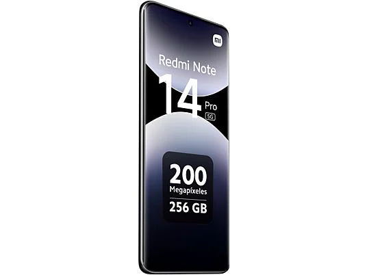 Xiaomi Redmi Note 14 Pro 5G (256 GB) en Negro Medianoche con 8 GB de RAM, pantalla 6.67" AMOLED 1.5K, procesador MediaTek Dimensity 7300-Ultra y batería de 5110 mAh