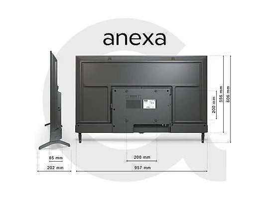 Anexa Smart43C02UG - TV LED 43" 4K UHD, Hey Google, Smart TV, Negro