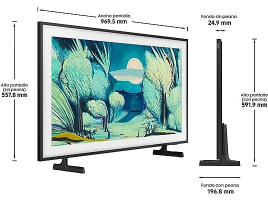 Samsung The Frame TQ43LS03FAUXXC - Smart TV QLED 4K de 43", Procesador NQ4 AI Gen2, Negro