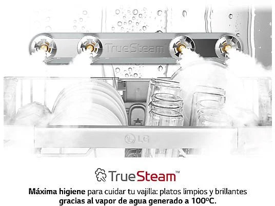 Lavavajillas integrable LG DB365TXS - 60 cm, 14 servicios, 10 programas, QuadWash™, inox