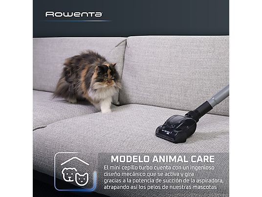 Aspirador sin bolsa Rowenta Compact Power XXL RO4B75 - 900W, 2.5L, Kit Especial Mascotas, Filtrado HEPA, Negro