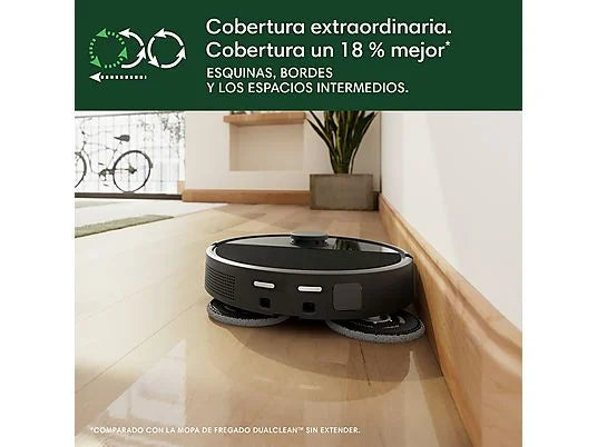Robot Aspirador y Fregasuelos iRobot Roomba Plus 505 Combo - Base AutoWash, IA, Navegación LiDAR, Negro