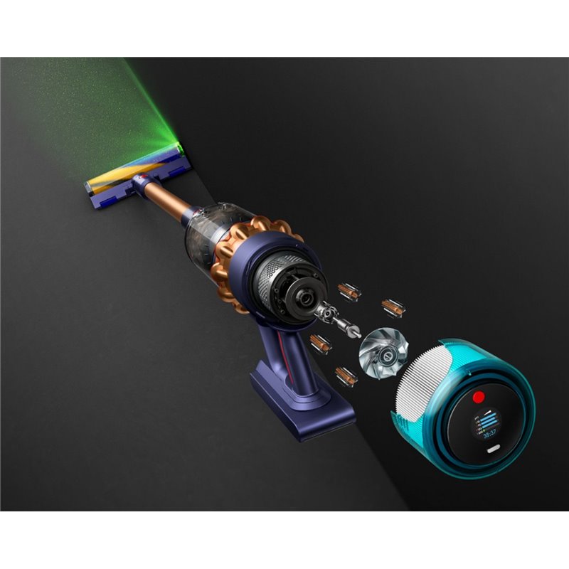 Aspiradora Dyson Gen5 Detect Absolute - Sin Cable, 280 AW, 70 min, Filtración HEPA, Azul/Cobre