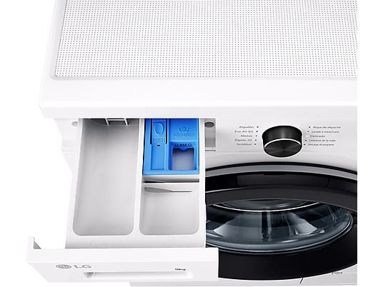 Lavadora LG F4X1009NWK - 9 kg, 1400 rpm, AI Direct Drive™, Steam™, Blanco Marfil