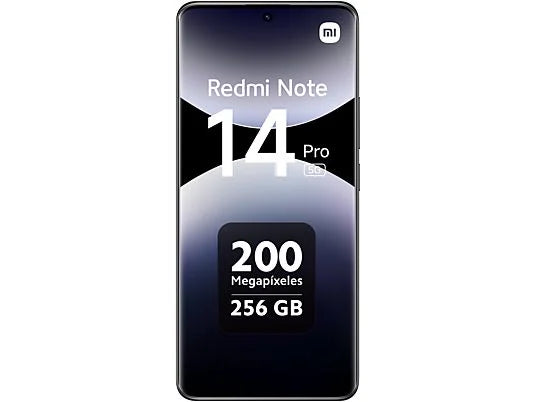 Xiaomi Redmi Note 14 Pro 5G (256 GB) en Negro Medianoche con 8 GB de RAM, pantalla 6.67" AMOLED 1.5K, procesador MediaTek Dimensity 7300-Ultra y batería de 5110 mAh