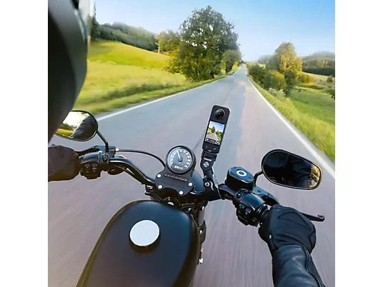 Kit de Montaje en Moto Insta360 - CINSAAVY, Incluye Abrazadera y Adhesivos Flexibles, Negro