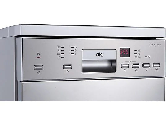 Lavavajillas OK. ODW 4551-1 E FS - 45 cm, 7 programas, plata, libre instalación