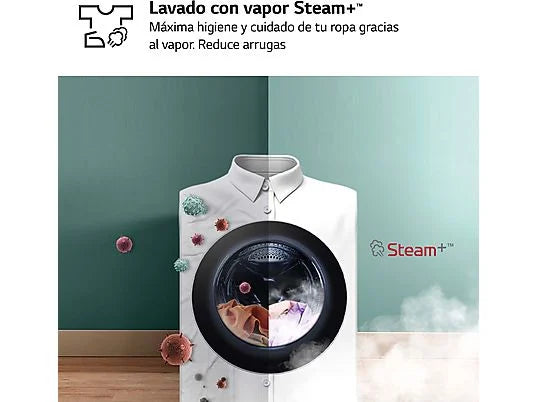 Lavadora LG F4WR9009A2W Serie 900 - 9 kg, 1400 rpm, AI Direct Drive™, TurboWash™360˚, Blanco