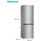 Frigorífico Combi Hisense RB390N4CCD - 304L, 186 cm Alto, No Frost, Compresor Inverter, Inox