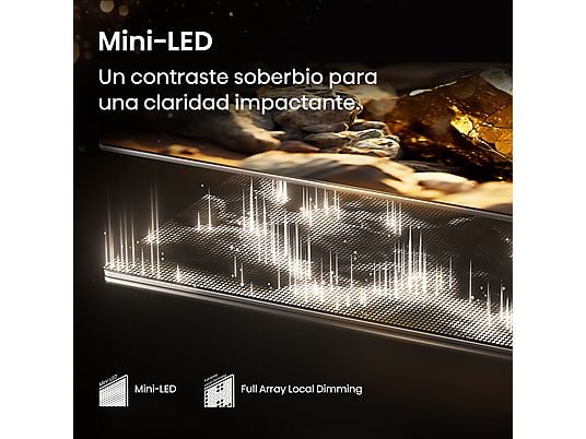 Hisense TV Mini LED 50" 4K UHD (50E8Q) con 144 Hz, Hi-View Engine, Subwoofer Integrado y Escalador HDR IA - Color Negro