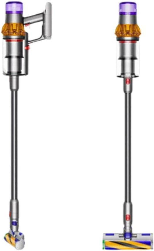 Aspiradora Dyson V15 Detect Absolute + Paños JUNG - Sin Cable, 60 min, Tecnología Láser, Filtro HEPA, Plata