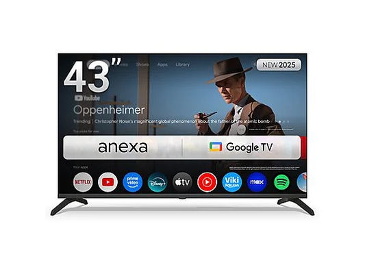 Anexa Smart43C02UG - TV LED 43" 4K UHD, Hey Google, Smart TV, Negro
