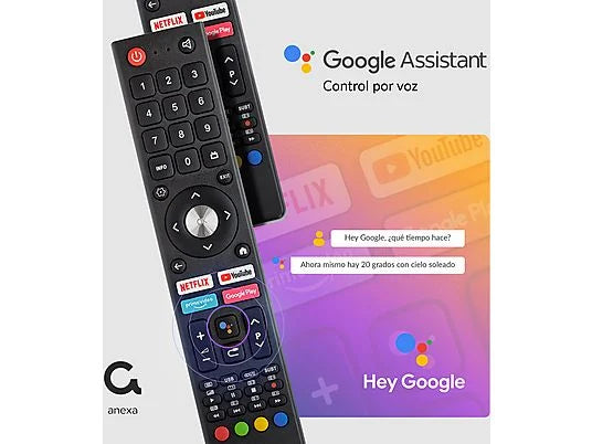 Anexa Smart43C02UG - TV LED 43" 4K UHD, Hey Google, Smart TV, Negro