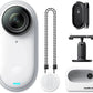 Cámara de acción Insta360 GO 3 (128GB) - 2.7K, Estabilización Tipo Gimbal, Action Pod con Pantalla Táctil, Blanco