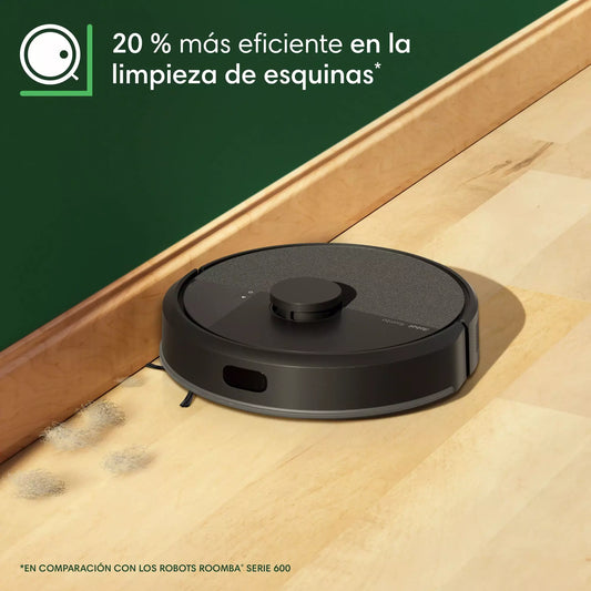 Robot Aspirador y Fregasuelos Roomba® 105 Combo - Navegación LiDAR, Detección de Alfombras, 2 en 1, App, Negro