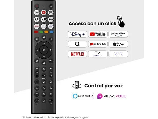 Hisense TV LED 65" 4K UHD (65A6Q) con IA 4K Upscaler, Modo Juego Plus y Control por Voz - Color Negro