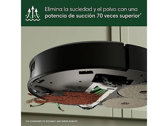 Robot Aspirador y Fregasuelos iRobot Roomba Plus 505 Combo - Base AutoWash, IA, Navegación LiDAR, Negro