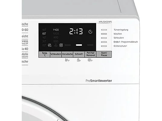 Lavadora Beko WML91433NP1 - 9 kg, 1400 rpm, Clase B, Motor Inverter, Blanco