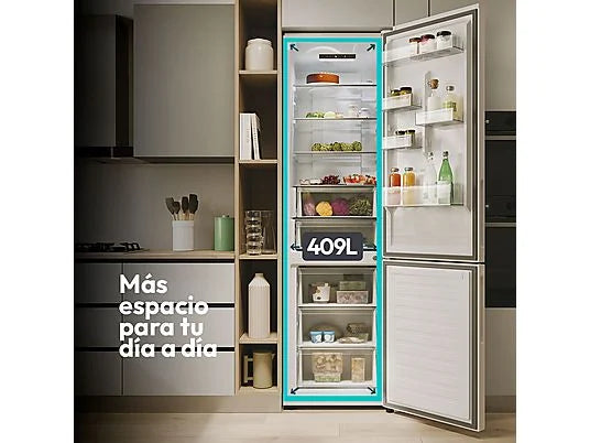 Frigorífico Combi Candy CNCQ2T620DW - 409L, 205 cm Alto, No Frost, Circle Fresh, Blanco