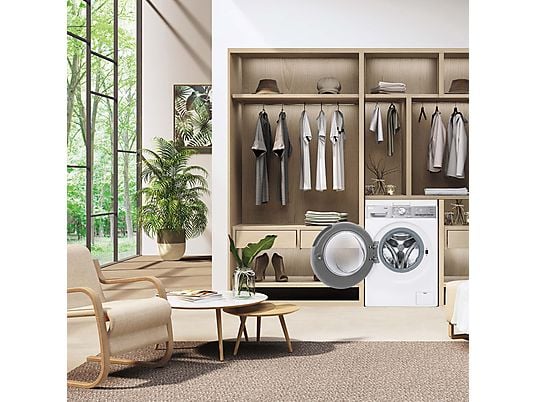 Lavadora LG F4WR9009A2W Serie 900 - 9 kg, 1400 rpm, AI Direct Drive™, TurboWash™360˚, Blanco