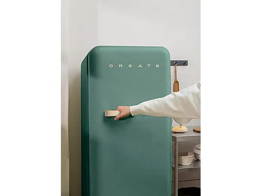 Frigorífico Retro CREATE 281L - 160 cm Alto, Una Puerta, Estilo Años 50, Verde