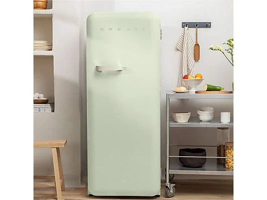 Frigorífico Retro CREATE 281L - 160 cm Alto, Una Puerta, Estilo Años 50, Verde