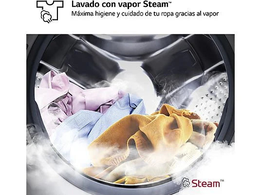 Lavadora LG F4WR6010A0W Serie 600 - 10 kg, 1400 rpm, Clase A, AI Direct Drive™, Blanco