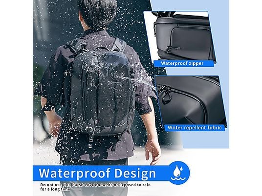 Mochila para cámara ULANZI BP09 - 22L, Soporte Trípode, Portátil 16", Acceso Rápido, Impermeable, Negro