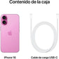 Apple iPhone 16 (128 GB) en Rosa con 5G, pantalla 6.1" Super Retina XDR, y Chip A18 Bionic