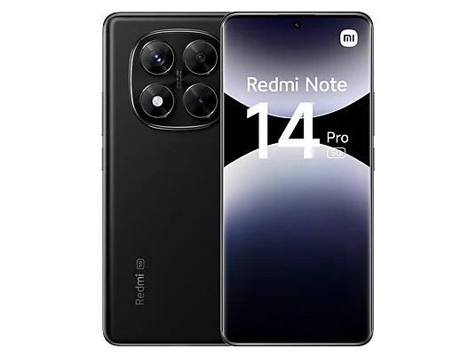 Xiaomi Redmi Note 14 Pro 5G (256 GB) en Negro Medianoche con 8 GB de RAM, pantalla 6.67" AMOLED 1.5K, procesador MediaTek Dimensity 7300-Ultra y batería de 5110 mAh
