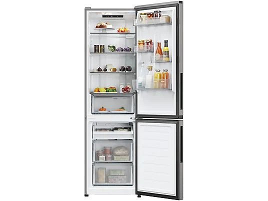 Frigorífico Combi Candy CNCQ2T518EX - 279L, 182.5 cm Alto, Ancho 55 cm, No Frost, Gris Acero
