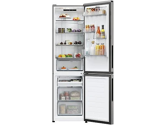 Frigorífico Combi Candy CNCQ2T518EX - 279L, 182.5 cm Alto, Ancho 55 cm, No Frost, Gris Acero