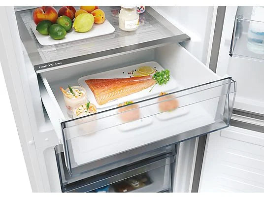 Frigorífico Combi Candy CNCQ2T618EX - 355L, 185 cm Alto, No Frost Total, App hOn, Inox