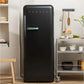 Frigorífico Retro CREATE 281L - 160 cm Alto, Una Puerta, Estilo Años 50, Congelador, Negro