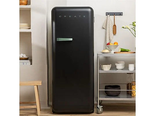 Frigorífico Retro CREATE 281L - 160 cm Alto, Una Puerta, Estilo Años 50, Congelador, Negro