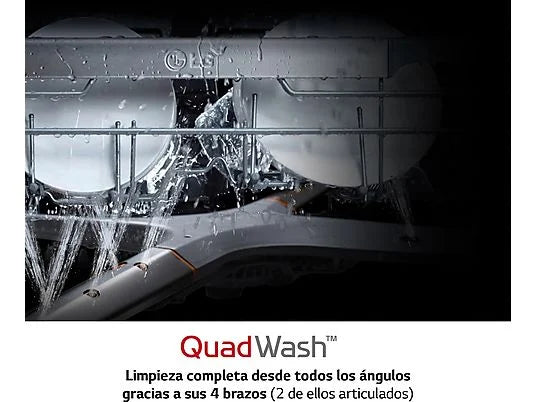 Lavavajillas LG DF365FPS - 60 cm, 14 servicios, 10 programas, QuadWash™, vapor, acero inoxidable