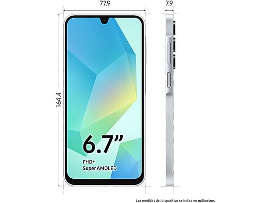 SAMSUNG Galaxy A16 LTE (256 GB) en Gris con 8 GB de RAM, pantalla Super AMOLED FHD+ de 6.7", procesador MediaTek Helio G99 Octa-core, y batería de 5000 mAh