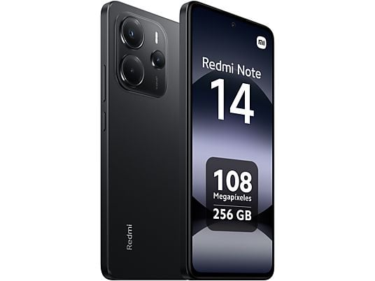Xiaomi Redmi Note 14 (256 GB) en Negro Medianoche con 8 GB de RAM, pantalla 6.67" AMOLED FHD+, procesador MediaTek Helio G99-Ultra y batería de 5500 mAh