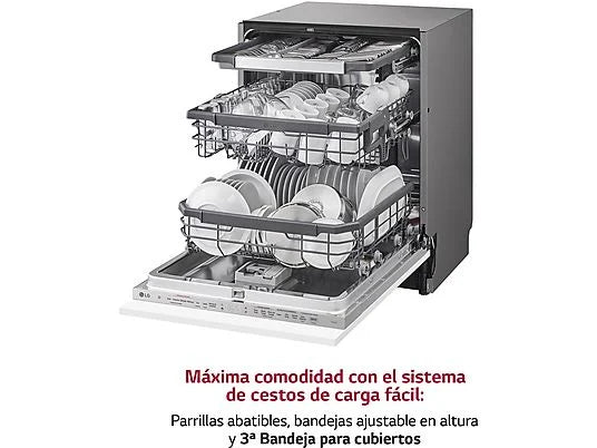 Lavavajillas integrable LG DB365TXS - 60 cm, 14 servicios, 10 programas, QuadWash™, inox