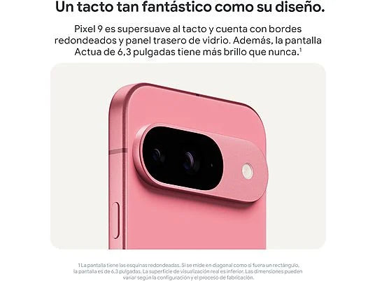 Smartphone Google Pixel 9 Obsidiana 128GB 12GB RAM, Pantalla Actua OLED 6.3", Procesador Google Tensor G4, Batería 4700mAh, Android 14