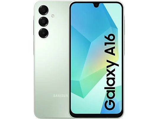 SAMSUNG Galaxy A16 LTE (128 GB) en Verde Claro con 4 GB de RAM, pantalla Super AMOLED FHD+ de 6.7", procesador MediaTek Helio G99 Octa-core, y batería de 5000 mAh