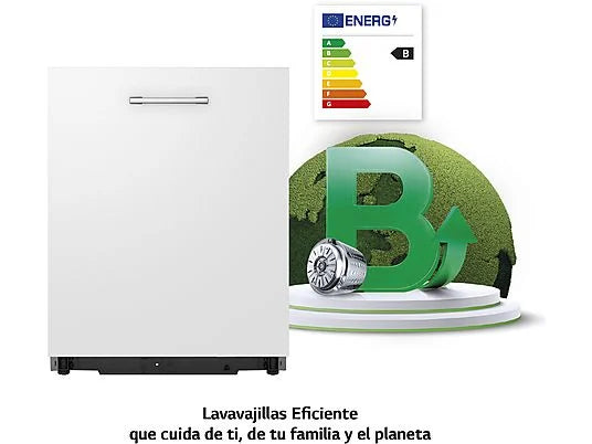 Lavavajillas integrable LG DB365TXS - 60 cm, 14 servicios, 10 programas, QuadWash™, inox